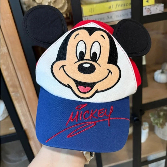 Vintage Disney Parks Mickey Mouse Ears Hat Baseball Cap baby boy toddler 3D - Picture 1 of 8